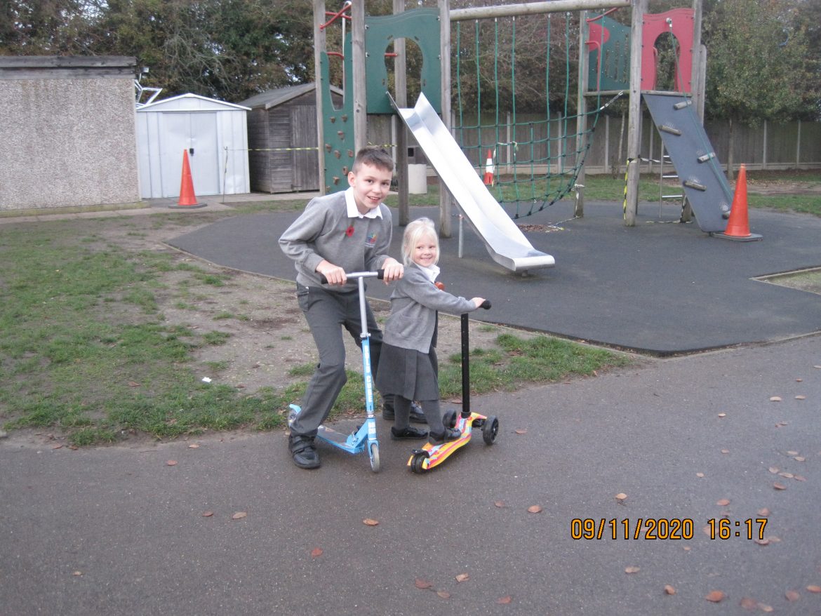 New scooters for Extended School Club Burnham on Crouch Primary School